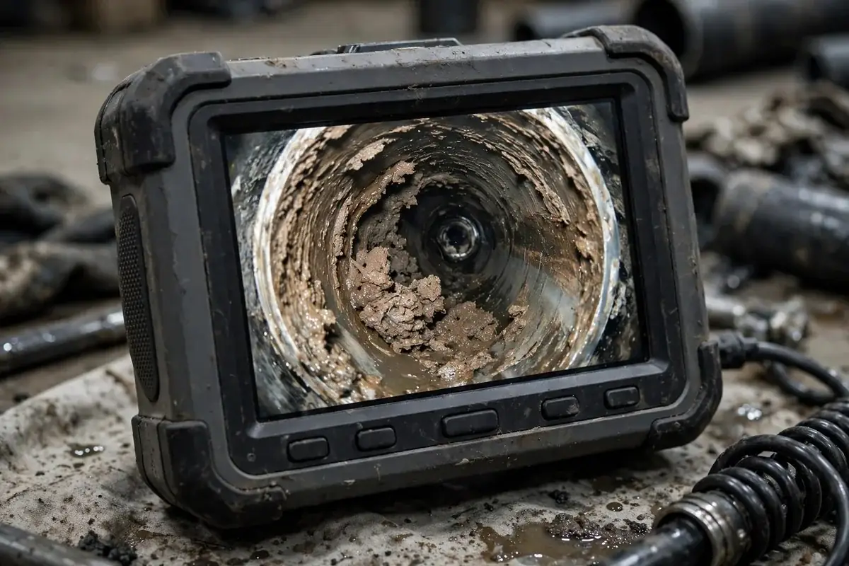 Clogged drain before cleaning