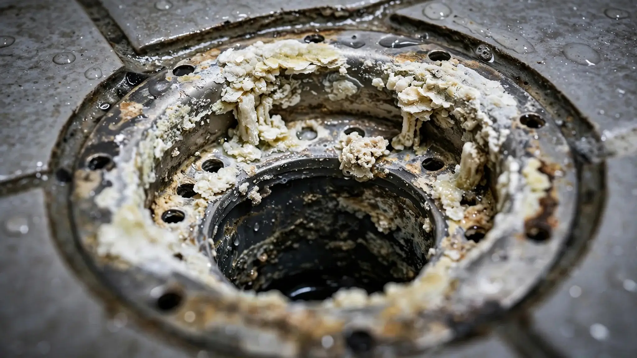 Hard Water Scale Inside Bathroom Drains